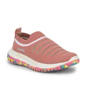 Lucy & Luke (Peach) Sports Non Lacing Shoes For Kids JAMIE-152E By Liberty