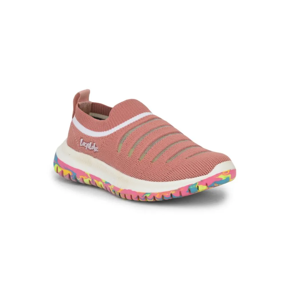 Lucy & Luke (Peach) Sports Non Lacing Shoes For Kids JAMIE-152E By Liberty