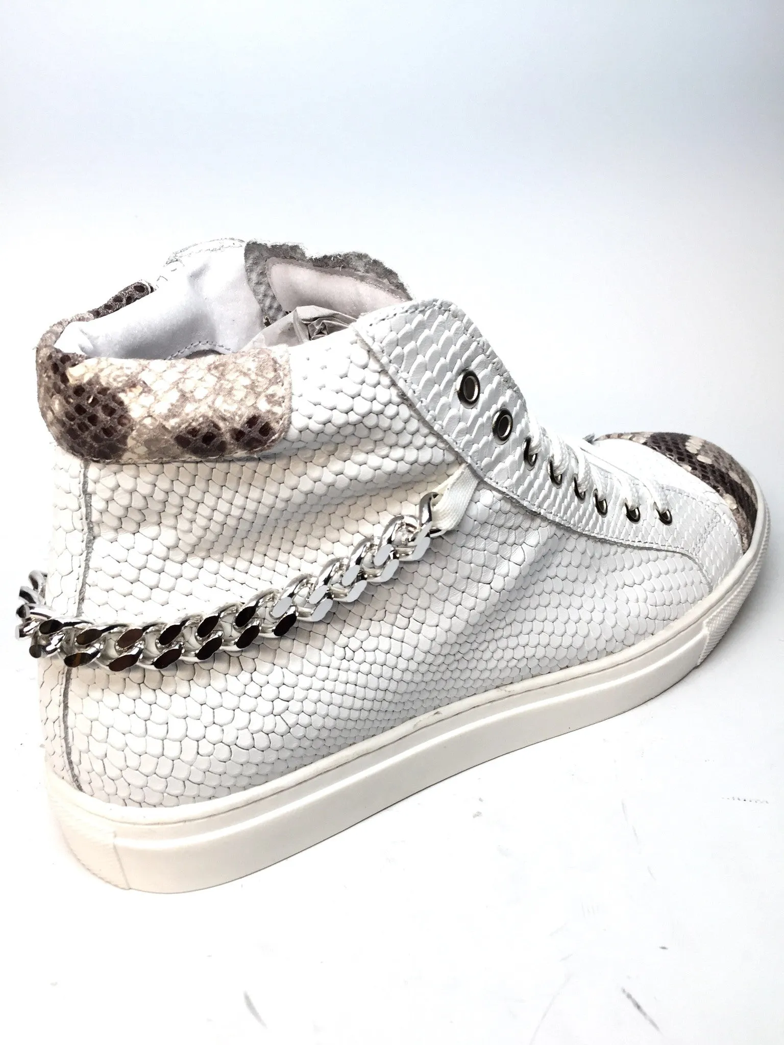 Mauri 6105 Python Chained Napa Leather Sneakers