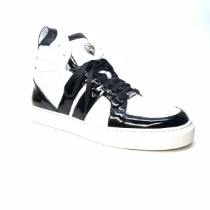 Mauri 8410 Black White Patent Alligator Sneakers