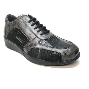 Mauri 8587 Charcoal Pony Baby Crocodile Sneakers