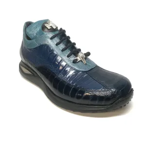 Mauri 8727 Navy Three tone Ostrich Leg Sneakers