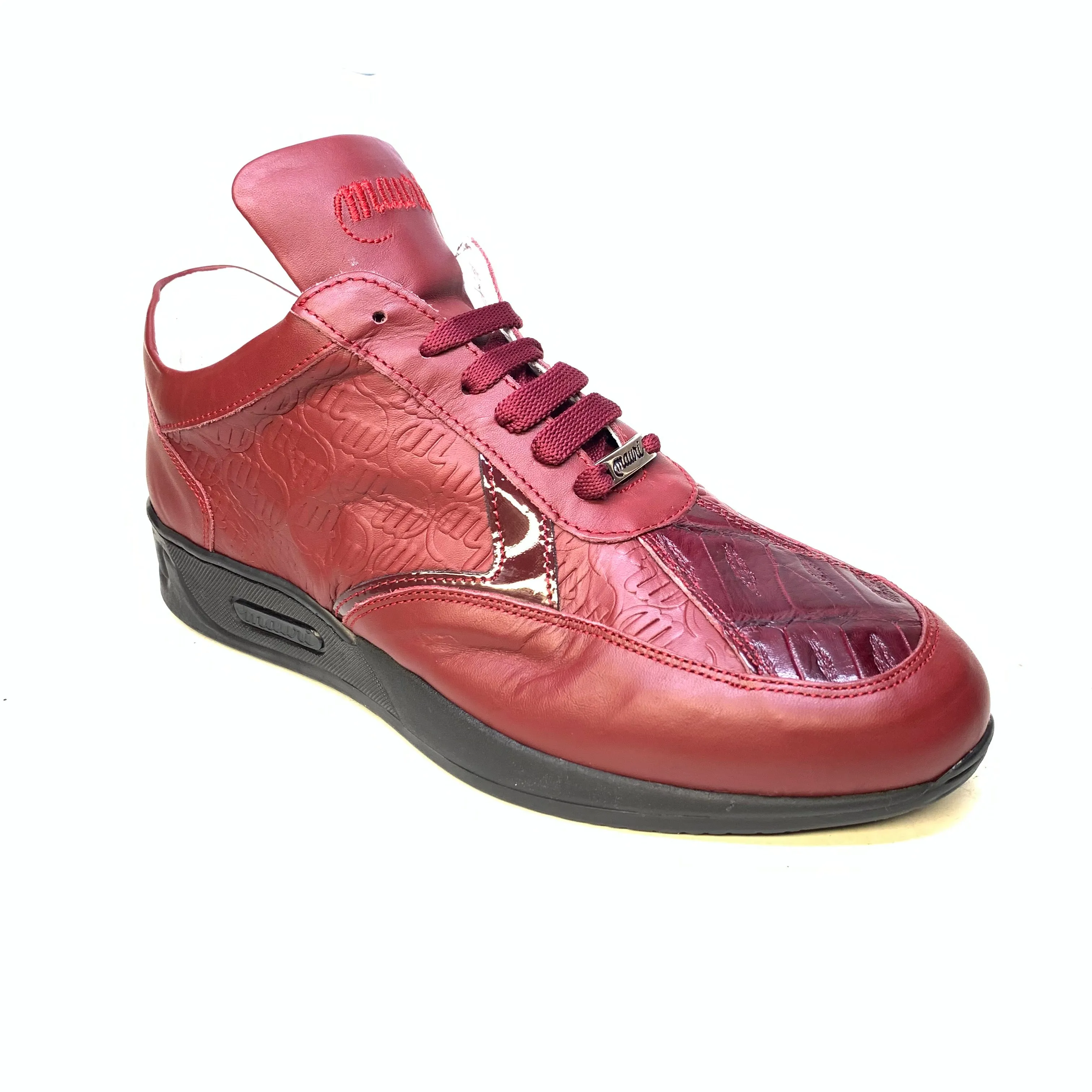 Mauri M770 Wine Burgundy Crocodile Sneakers