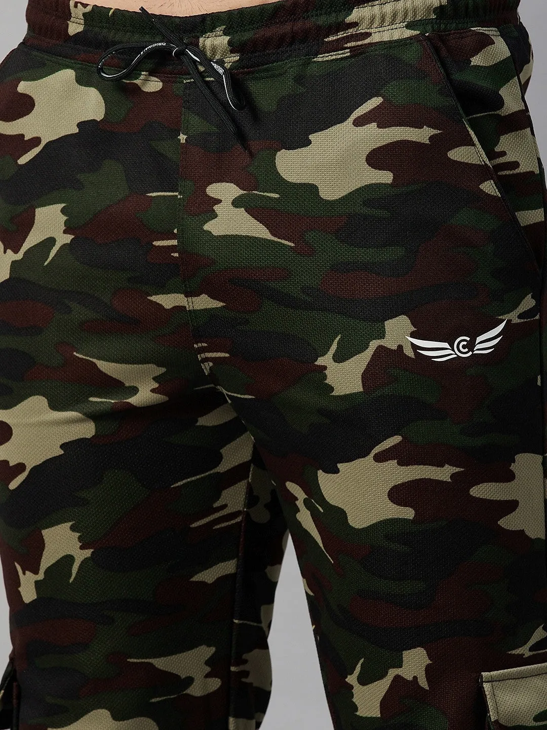 Men Camouflage Green Joggers (Pack of 1)