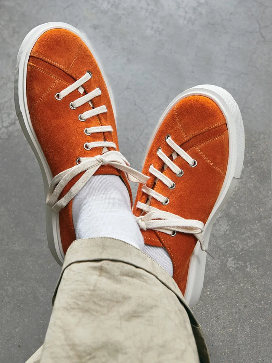 Men's Low Top Sneakers Orange