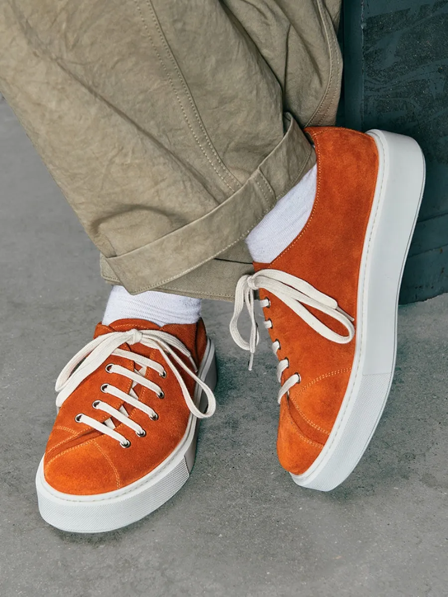 Men's Low Top Sneakers Orange