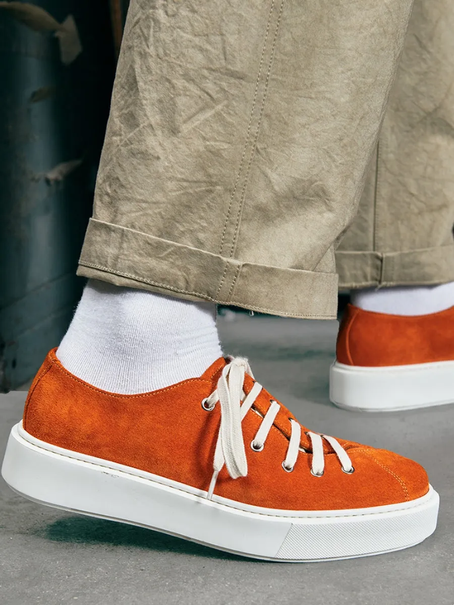 Men's Low Top Sneakers Orange