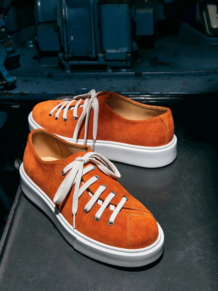 Men's Low Top Sneakers Orange