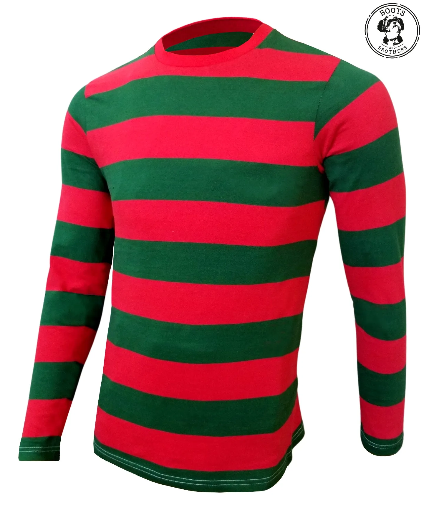 Mens Red & Green Nightmare on the Street Striped T-Shirt Costume