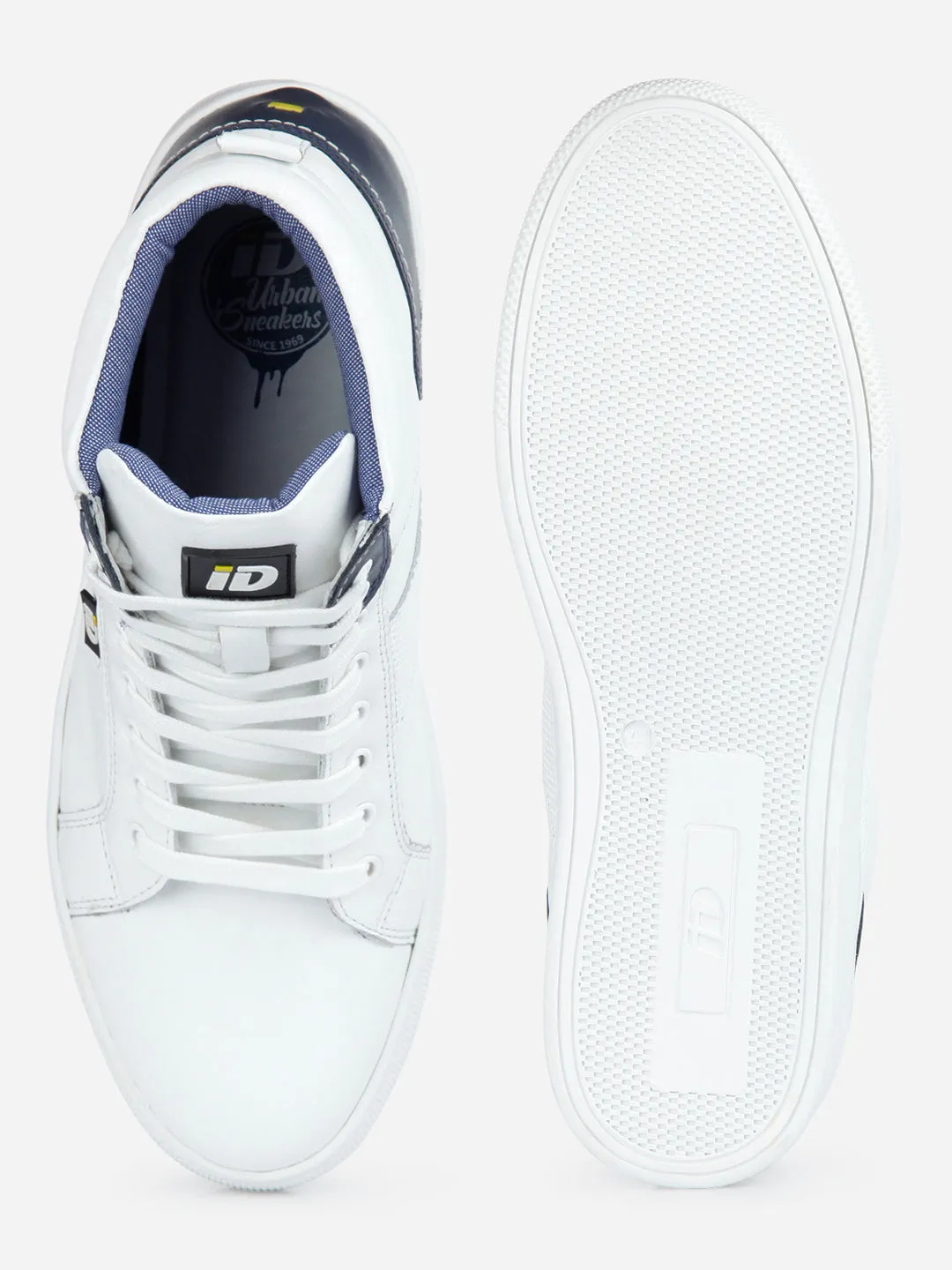 Men's White Ankle Top Lace Up Sneaker (ID3053)