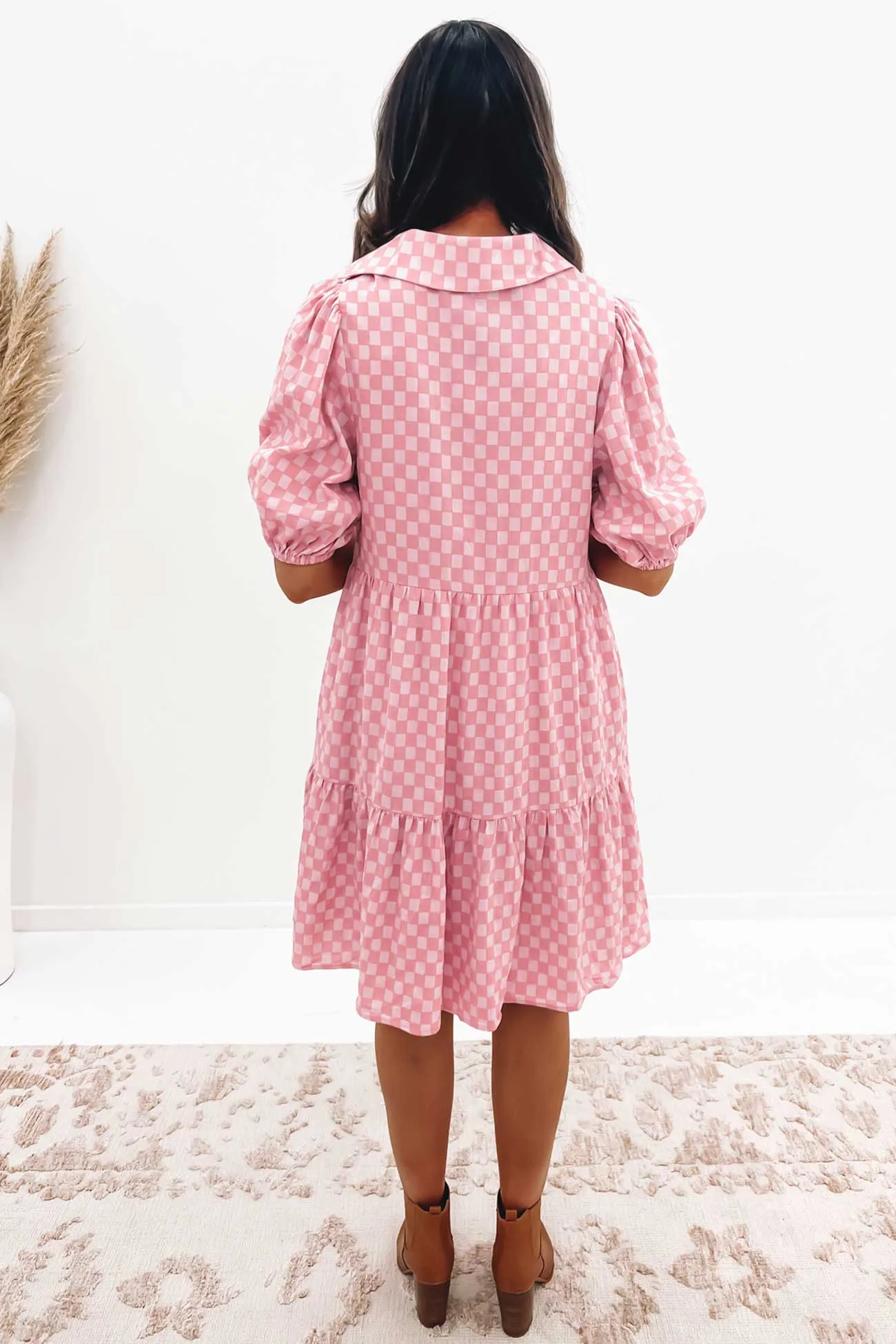 Mischa Mini Dress Pink Check