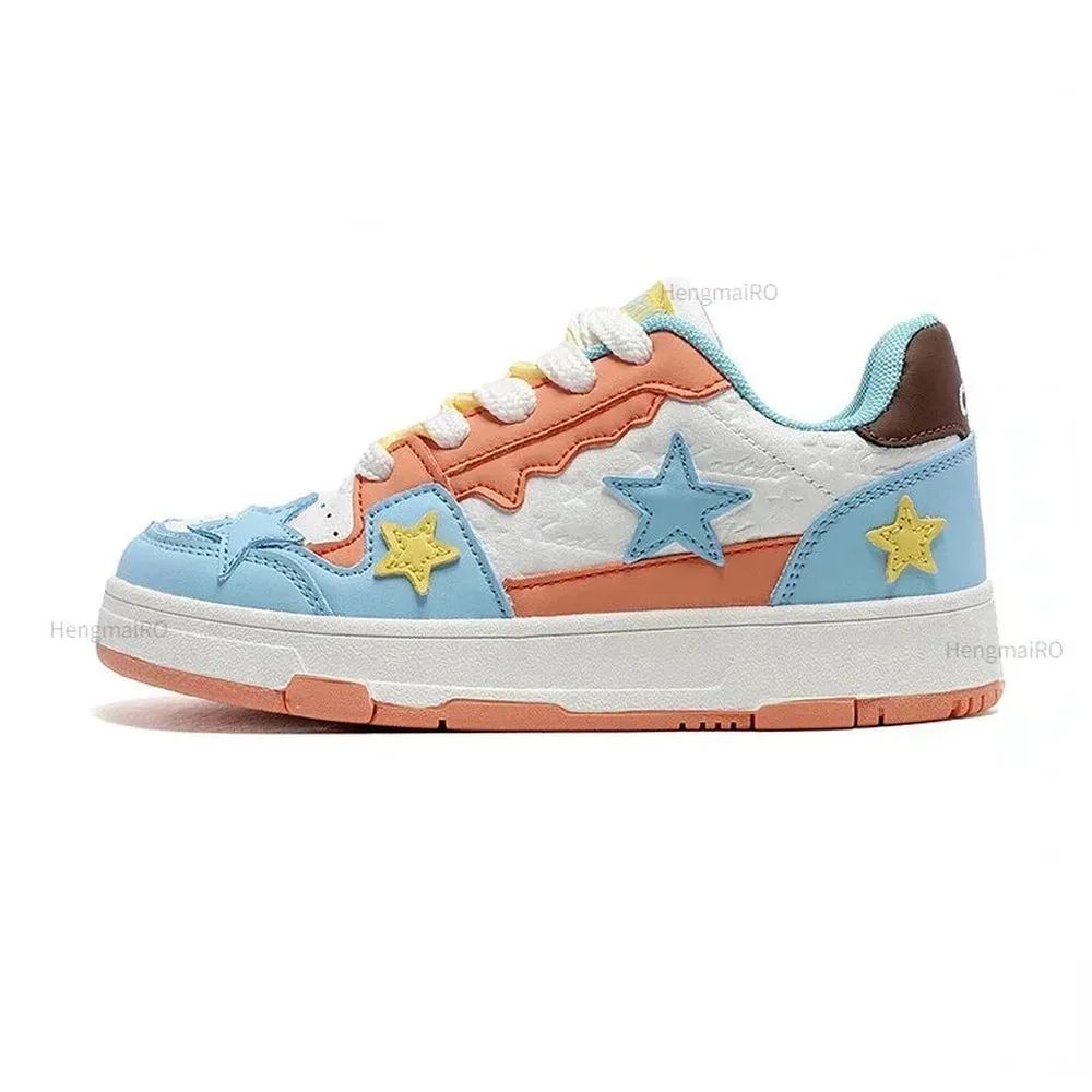 Nejma Platform stars multicolor shinny retro sneaker