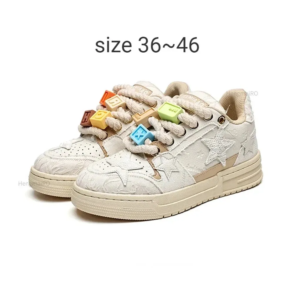 Nejma Platform stars multicolor shinny retro sneaker