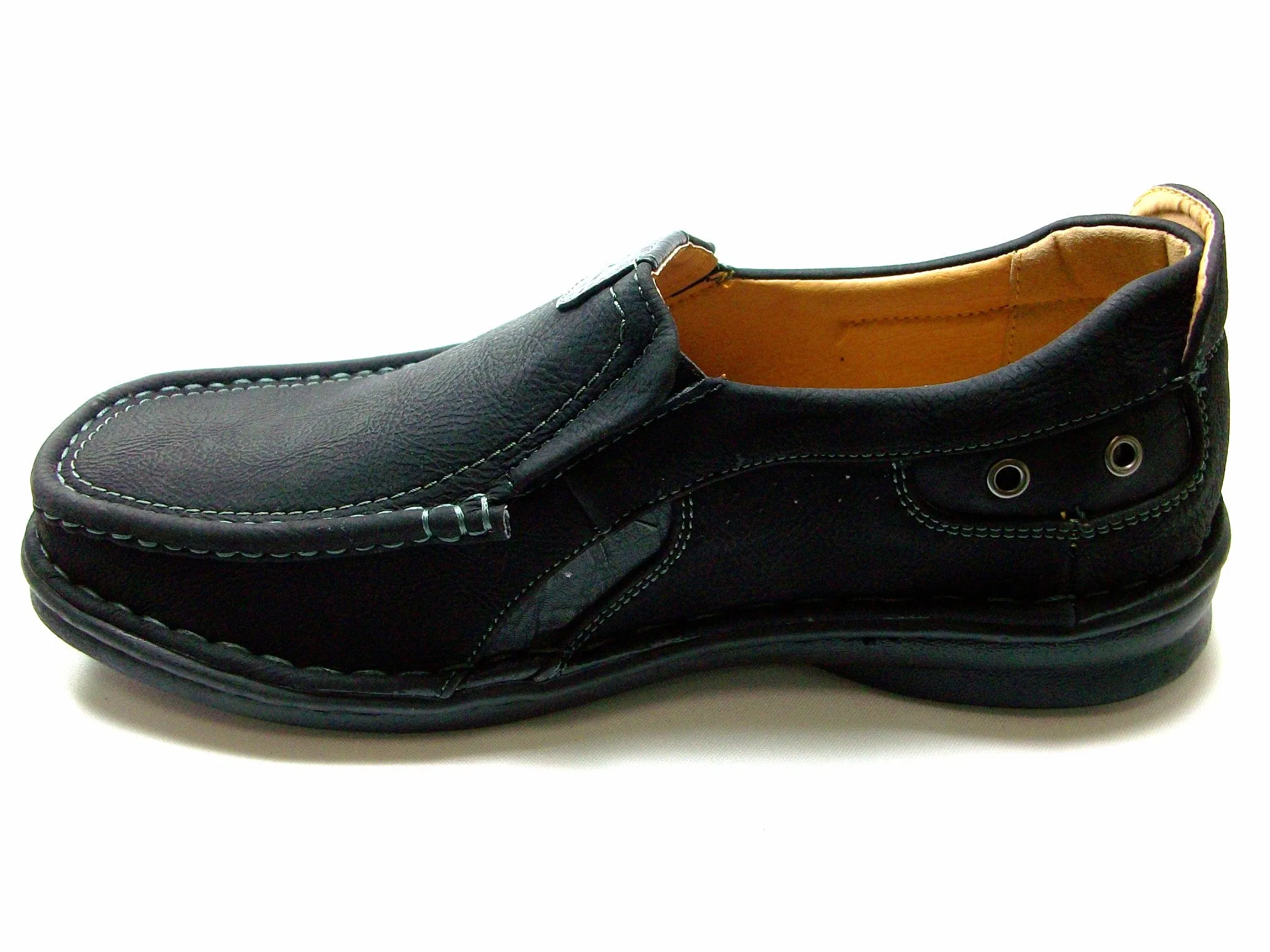 New Mens CAS-247 Comfort Walking Loafers Shoes BLACK