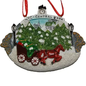 New York Central Park Ornament with Horse & Buggy