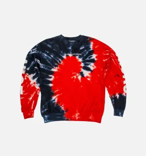 Nice Kicks Tie Dye Secret Crew Neck Men's Sweater - Blue/Red