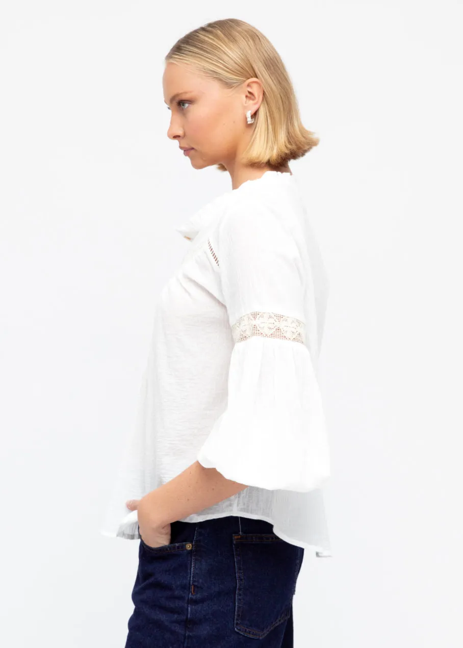 Nicole Lace White/Natural Blouse