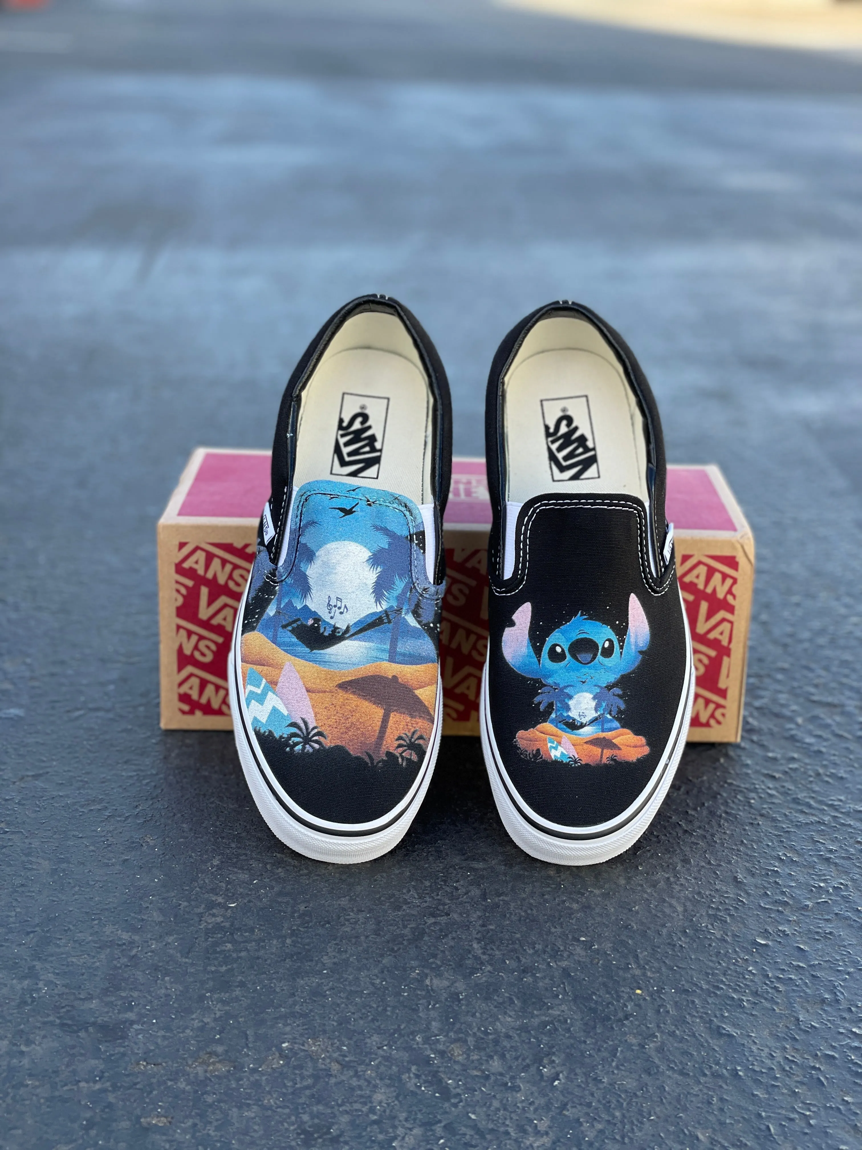 Ohana Means Family Custom Vans Slip On Sneakers