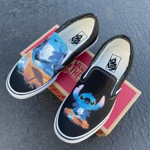 Ohana Means Family Custom Vans Slip On Sneakers