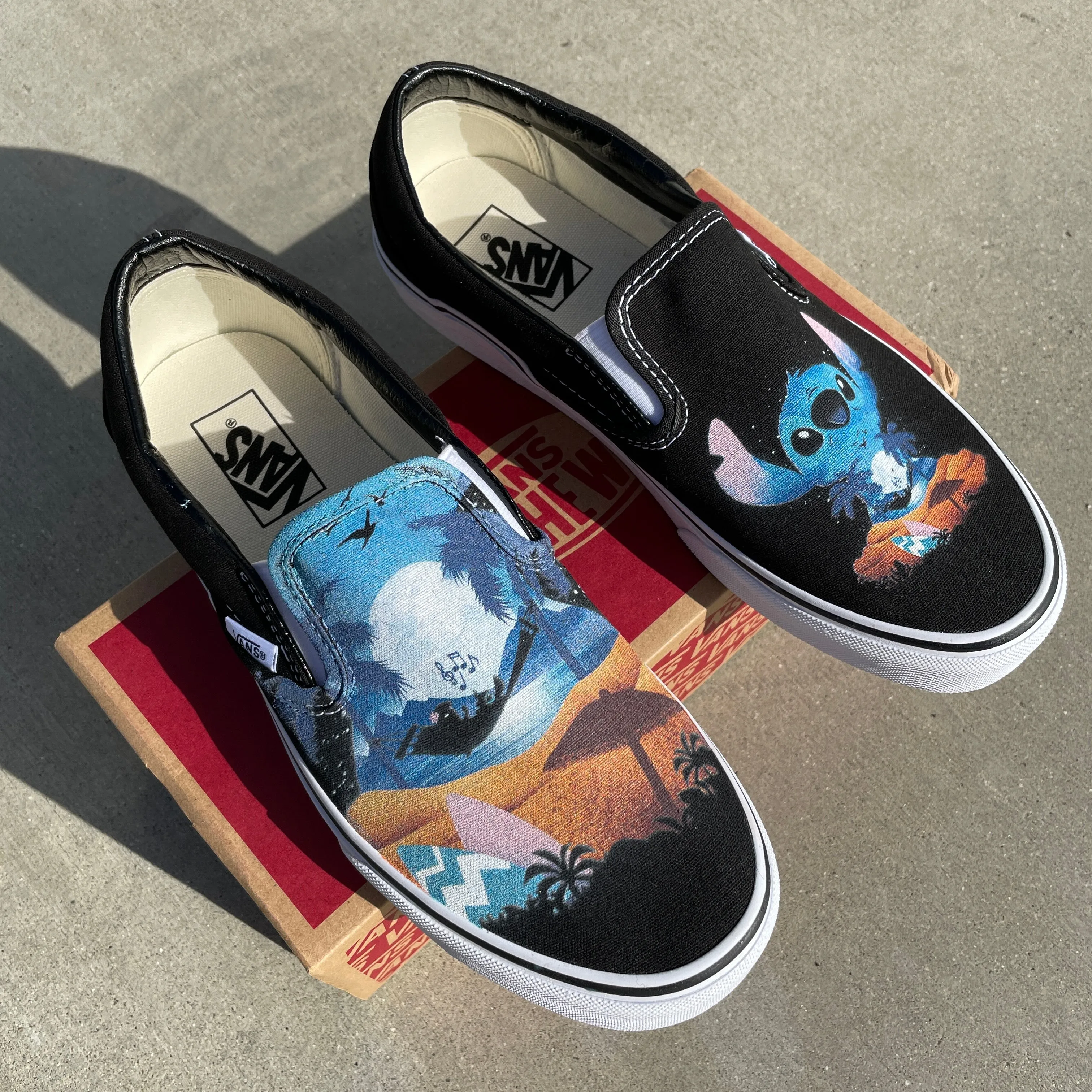 Ohana Means Family Custom Vans Slip On Sneakers