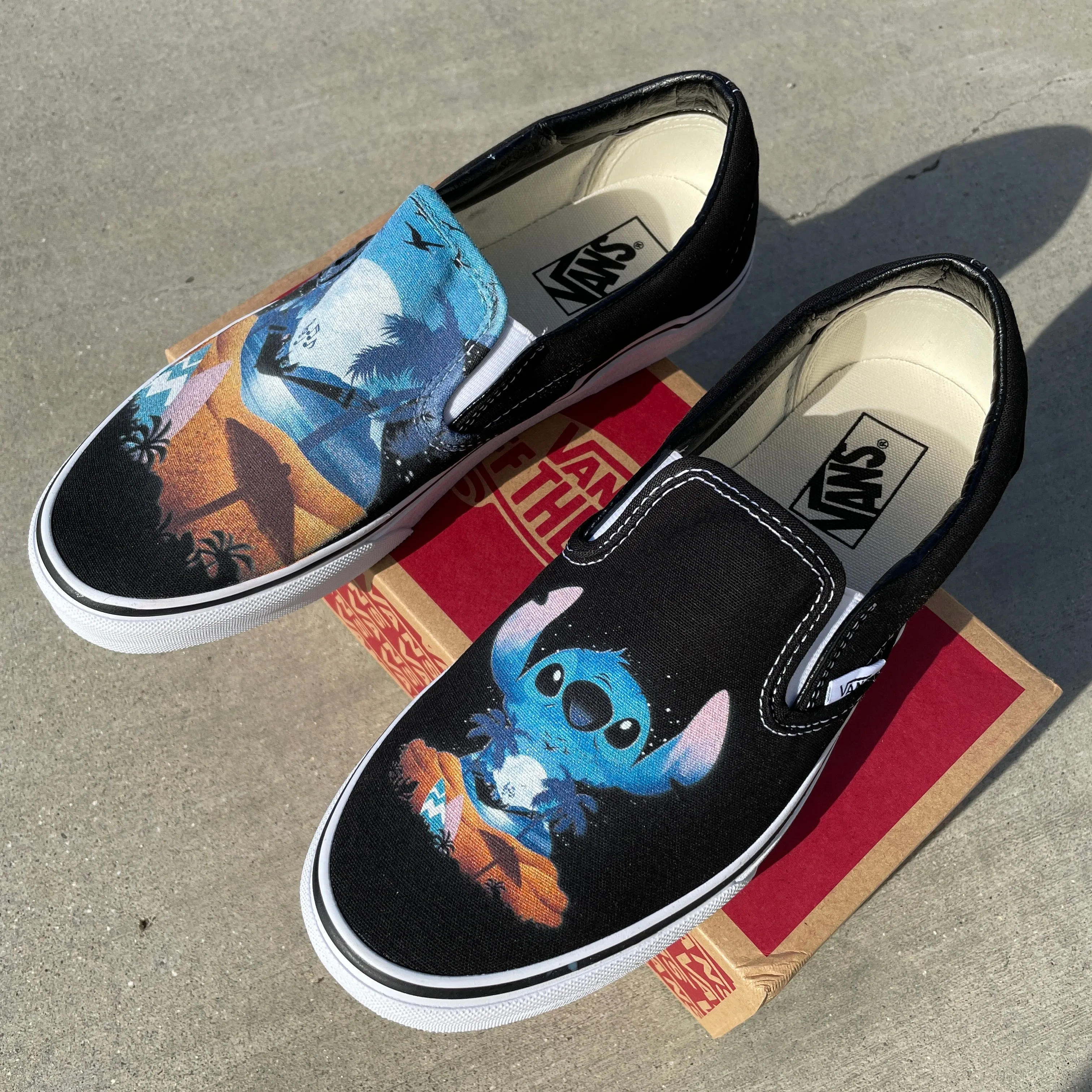 Ohana Means Family Custom Vans Slip On Sneakers