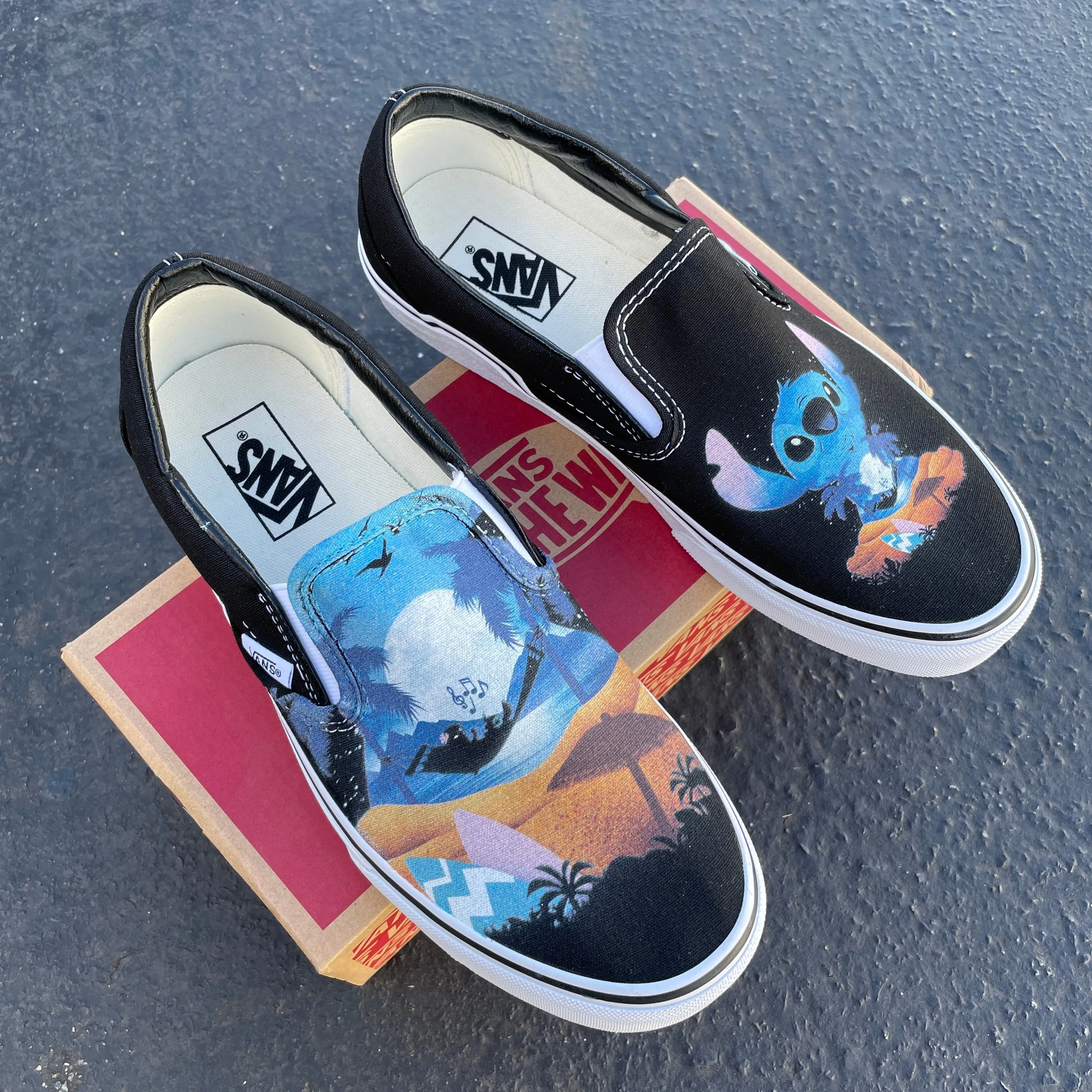 Ohana Means Family Custom Vans Slip On Sneakers