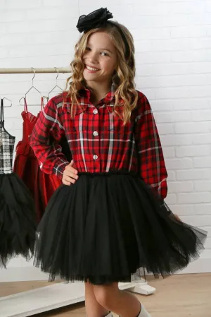 Ooh! La, La! Couture Baby to Youth Girls ALIX Ruby Plaid Tutu Dress