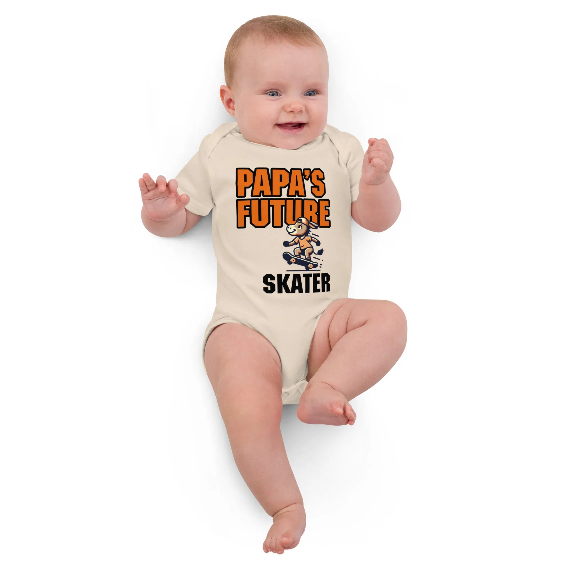 Organic Cotton Baby Bodysuit Papa’s Future Skater