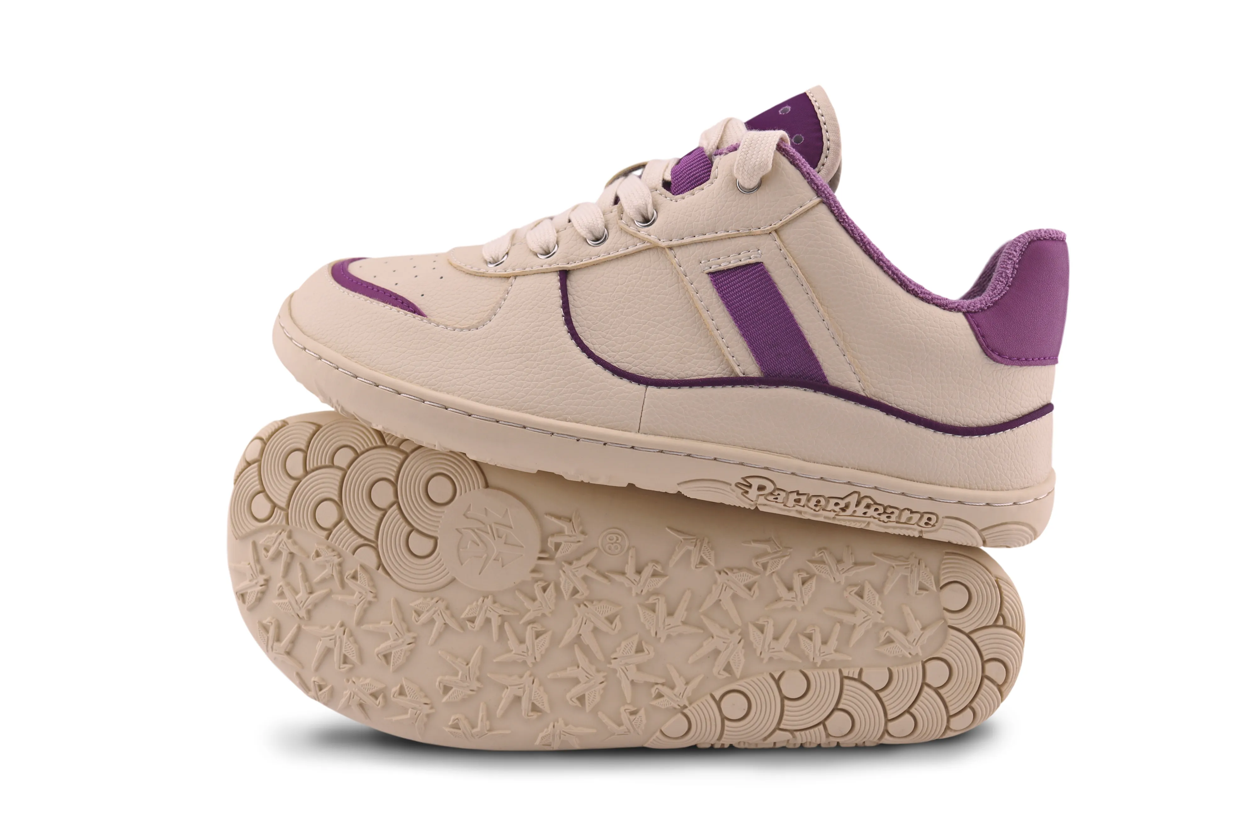 PaperKrane Adult Sneakers - Plum Retro Lows - Vegan