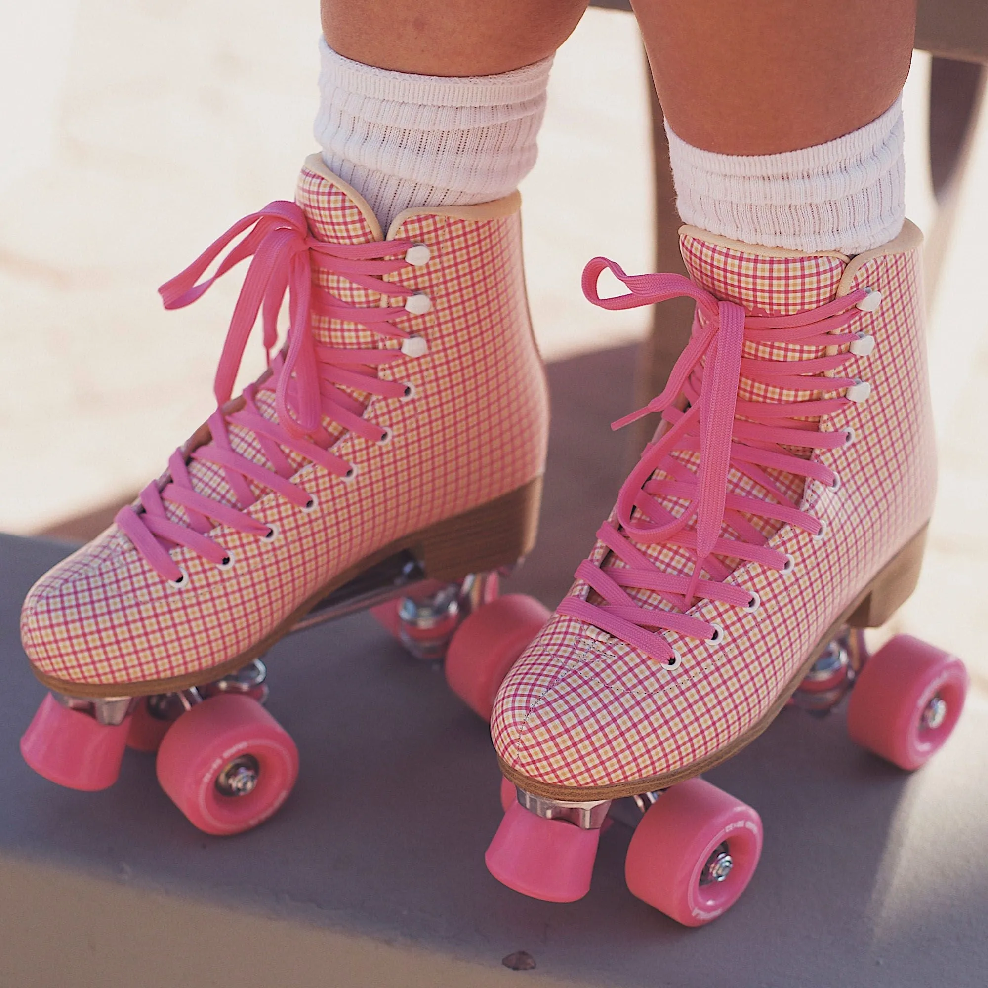 Pink Tartan Impala Roller Skates