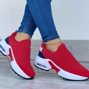 Platform Wedge Color Block Casual Trainers