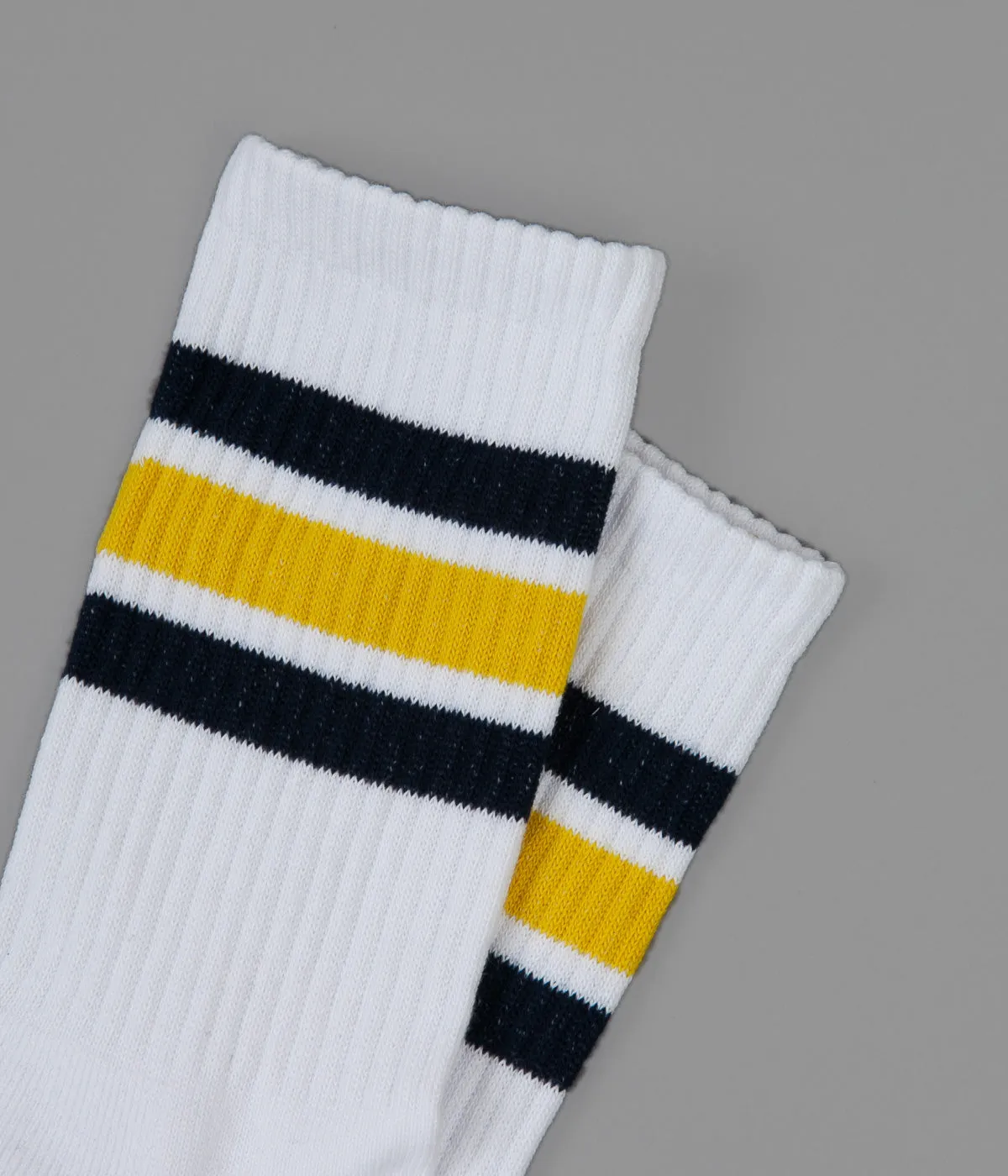 Polar Stripe Socks - White / Navy - Yellow