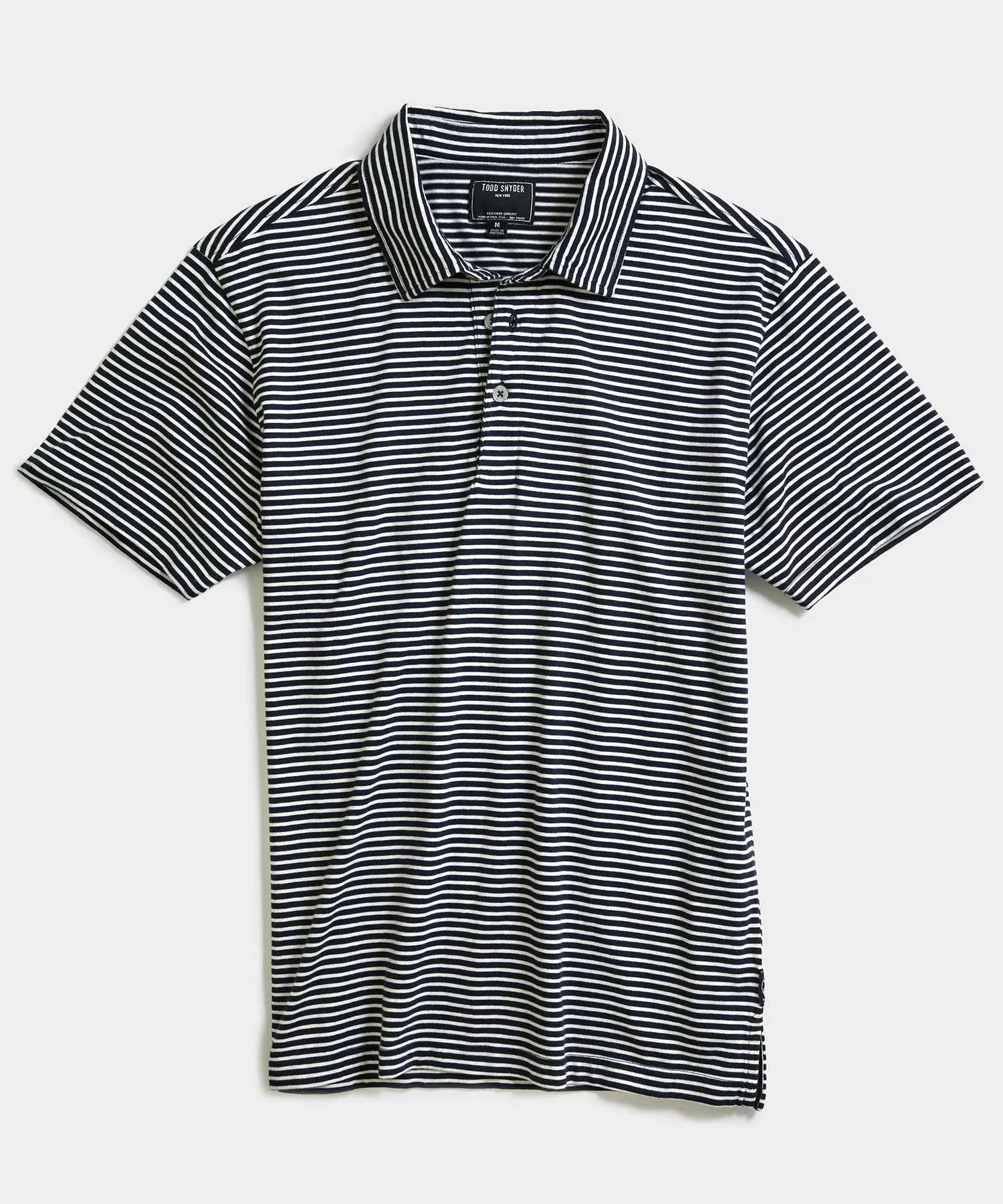 Portuguese Stripe Polo in Navy