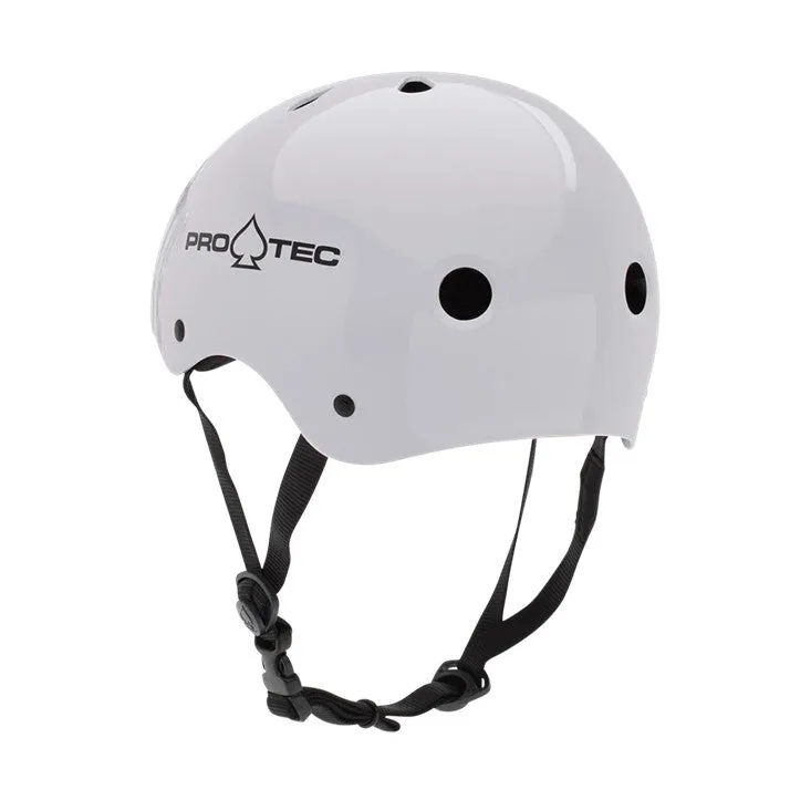 Pro-tec Classic White Gloss Helmet - Certified