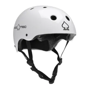 Pro-tec Classic White Gloss Helmet - Certified