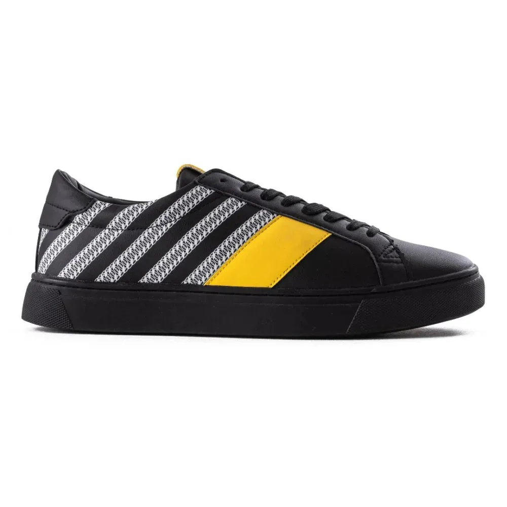 Pull & Bear Stripes Lace-up Trainers - BLK