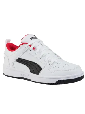 Puma scarpa sneakers da uomo Rebound Lay Up Lo 369866 01 bianco nero rosso