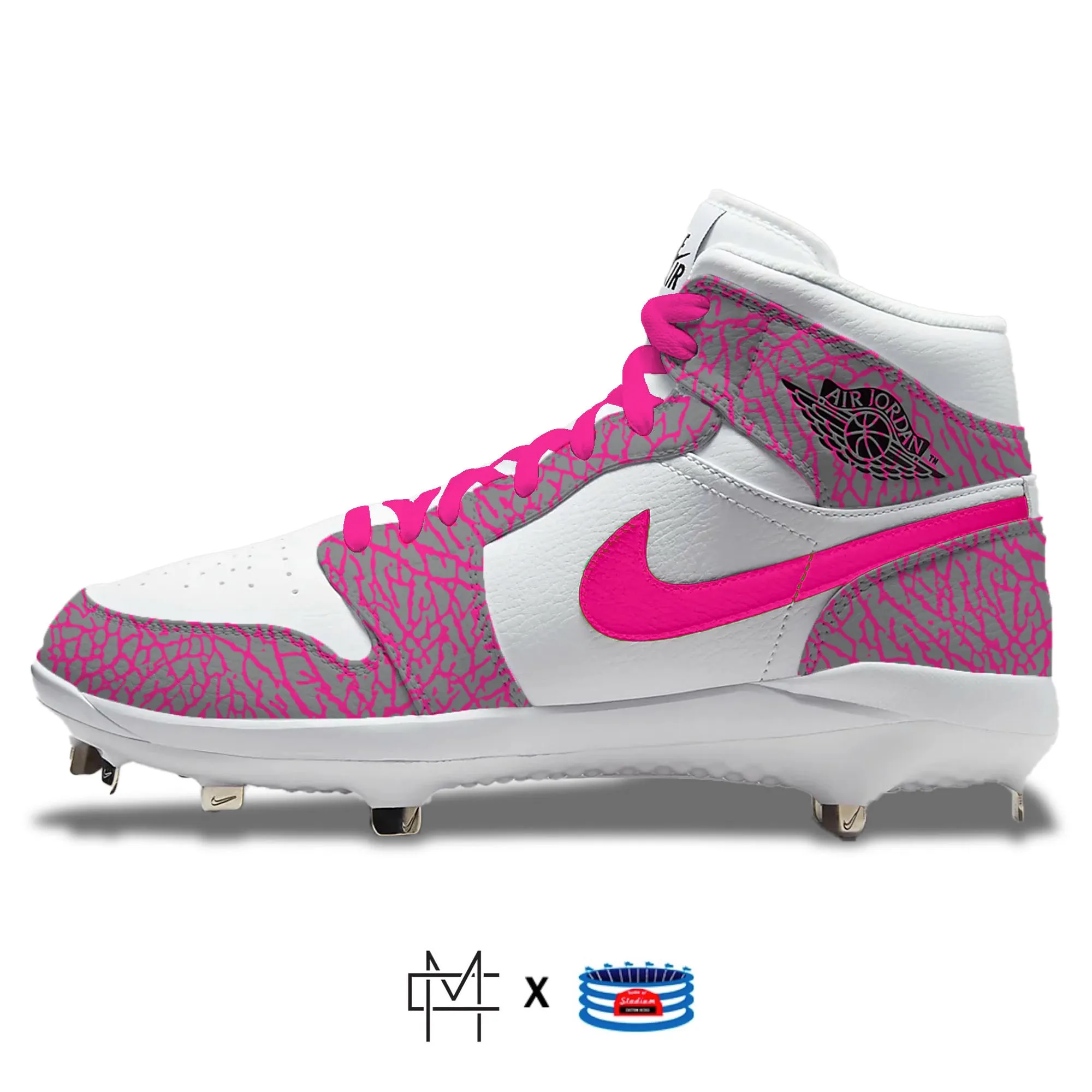 "Pink Elephant" Jordan 1 Retro Cleats