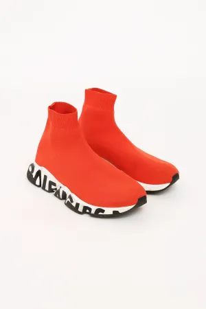 Red Speed Knit Graffiti Sneakers