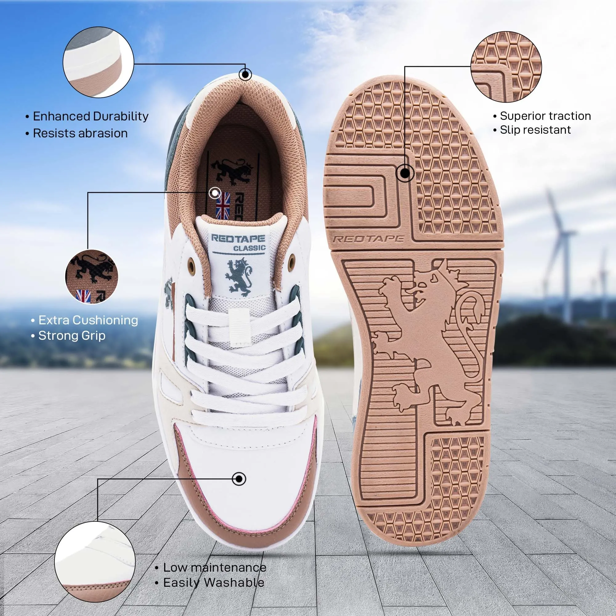 Red Tape Casual Sneaker Shoes for Women | Soft Cushioned Insole, Slip-Resistance, Dynamic Feet Support, Arch Support & Shock Absorption Multi