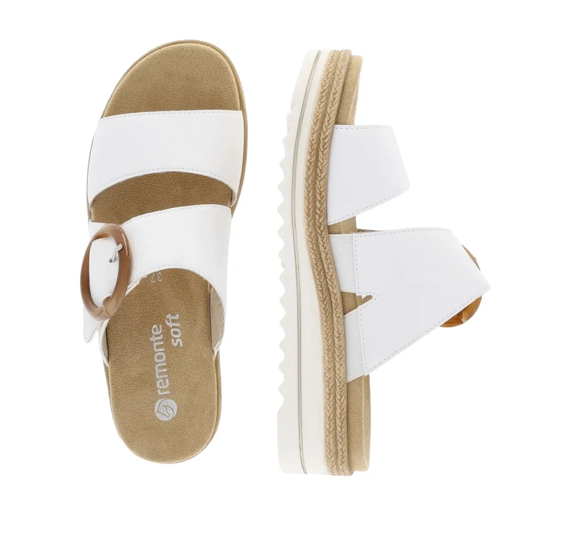 Remonte D0Q51-82 Alburi White Leather Slip-On Sandals