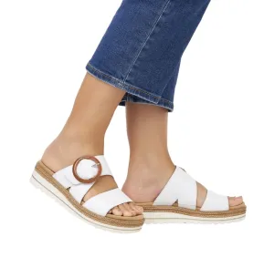 Remonte D0Q51-82 Alburi White Leather Slip-On Sandals