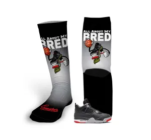 Retro 4 Bred Fly Kicks Socks