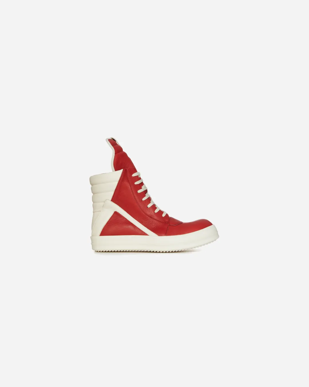 Rick Owen Lido Geobasket High 'Cardinal Red' Milk Sneakers