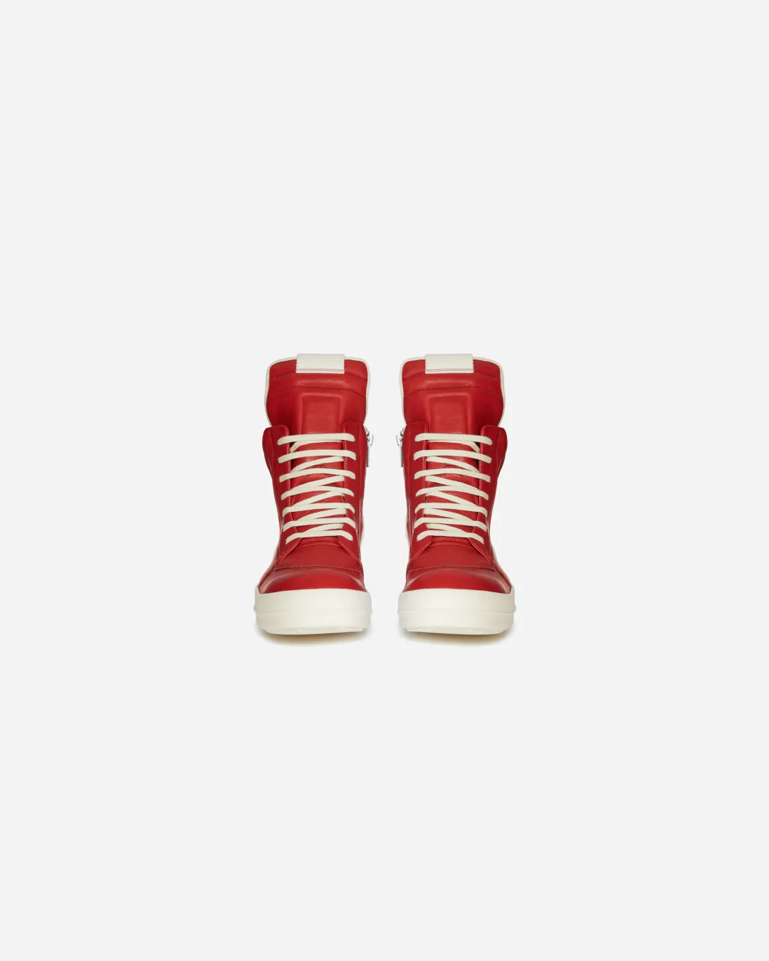 Rick Owen Lido Geobasket High 'Cardinal Red' Milk Sneakers