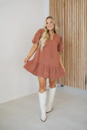 Riley Dress - Rust