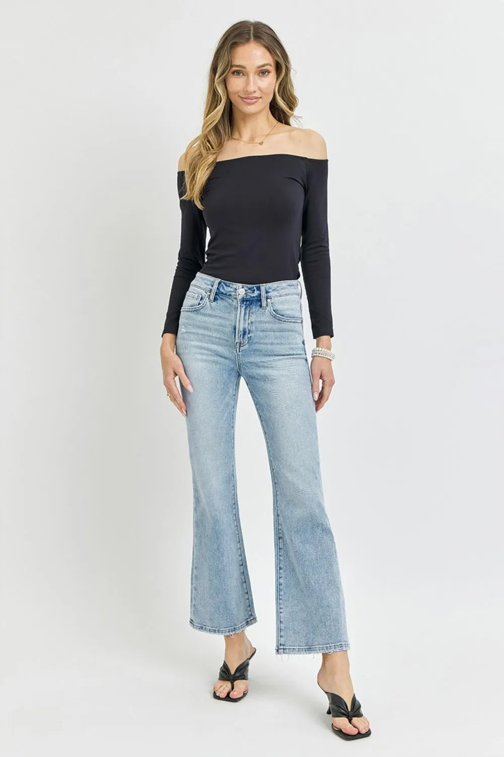 RISEN Lucy High Rise Ankle Flare Jeans