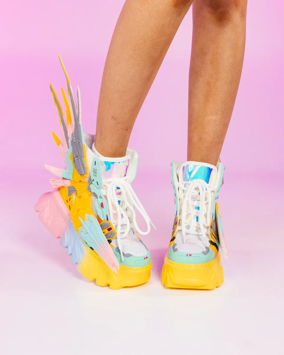 Robot Hologram Platform Wedge Sneakers