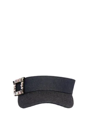 Roger Vivier   Viv&#x27; Skate denim visor w/crystals 