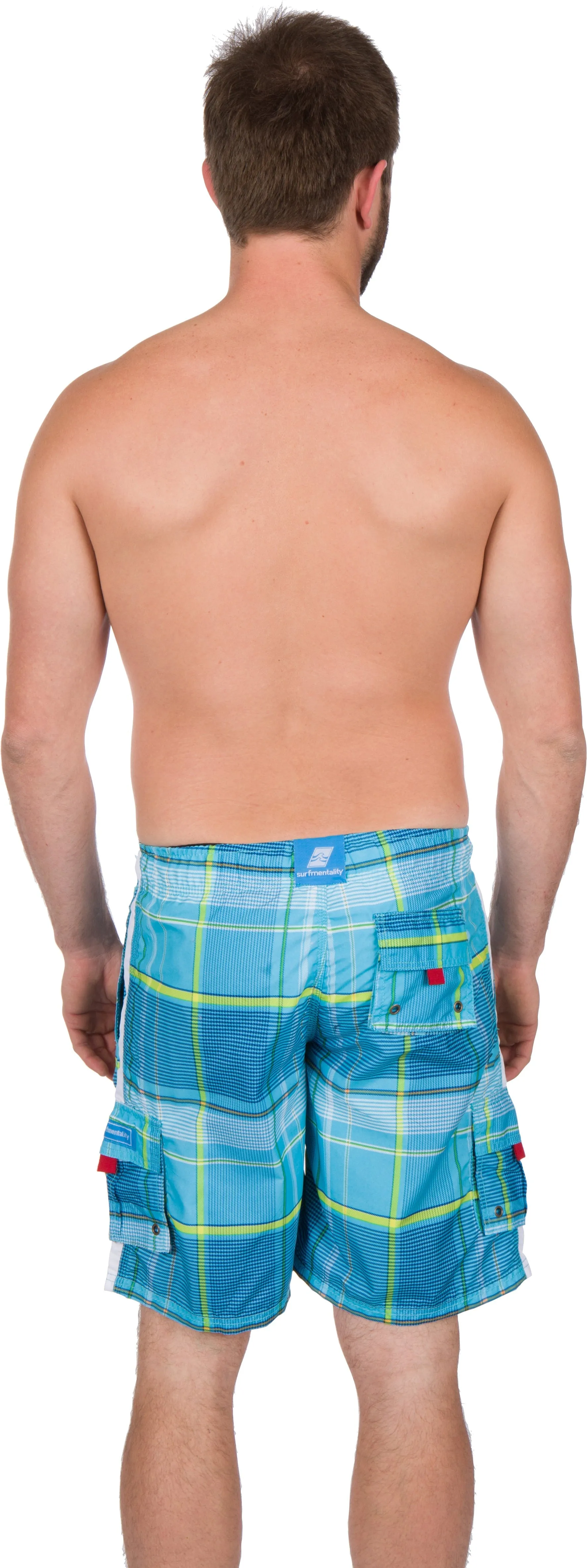 Sakkas Axel Plaid Stretch Waistband No Wet Swim Trunk/ Boardshorts